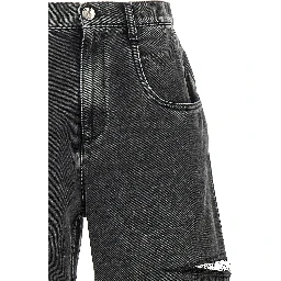 Black Cotton Straight-Leg Jeans