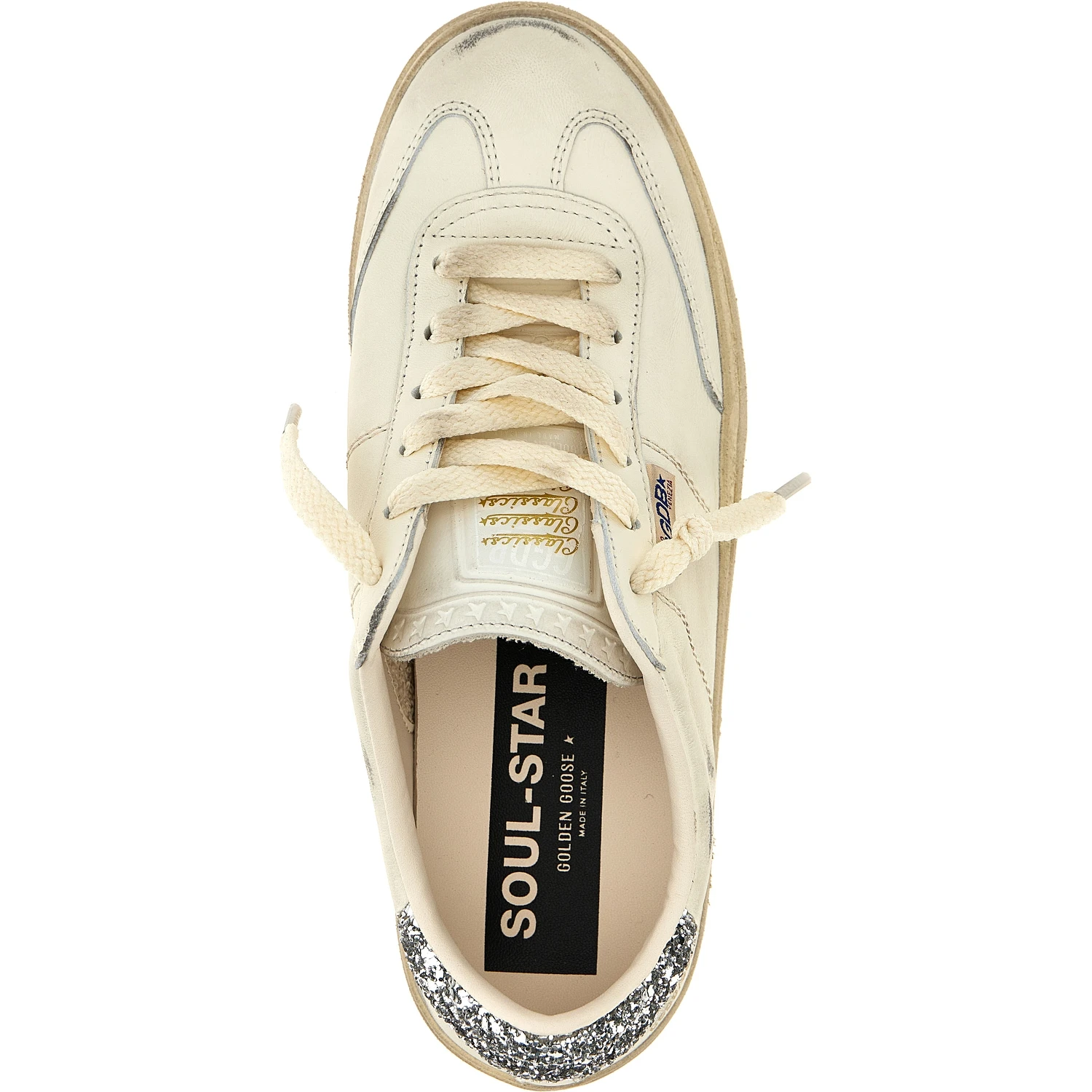 White Lamb Leather Low Top Sneakers