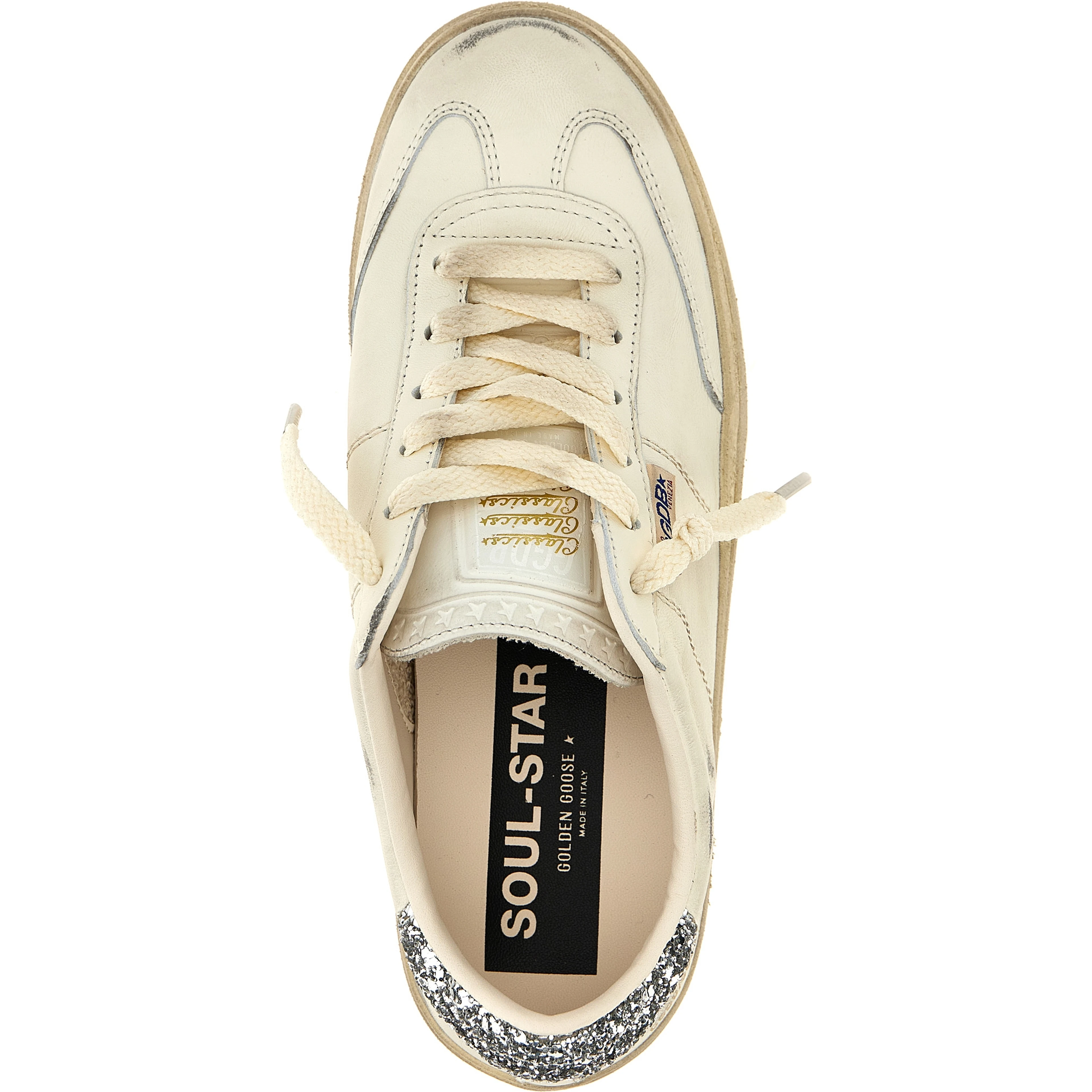 White Lamb Leather Low Top Sneakers