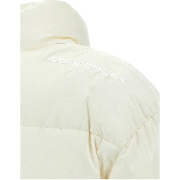 White Polyester Full-Length Jacket
