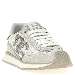 White Calfskin Athletic Sneakers