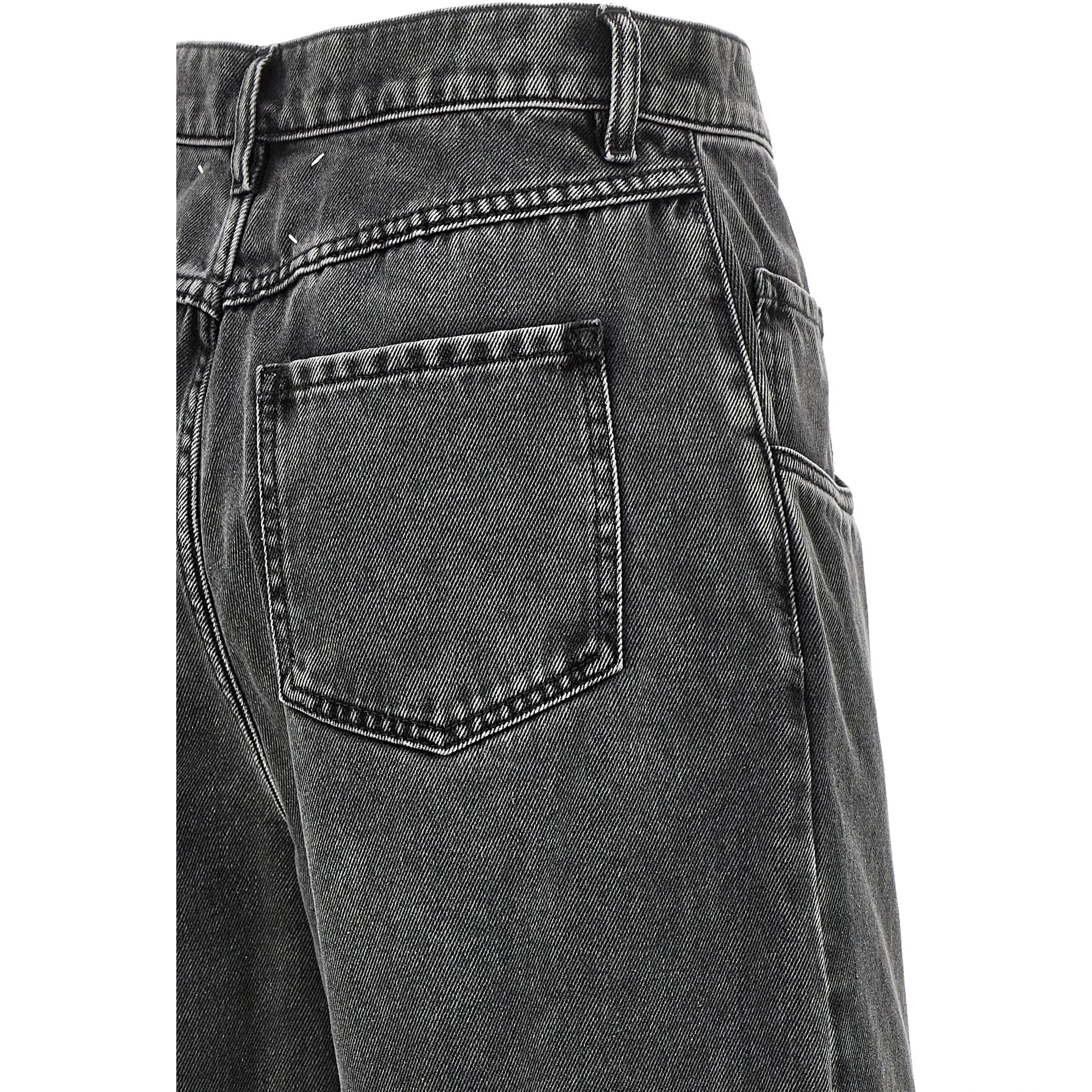 Black Cotton Straight-Leg Jeans