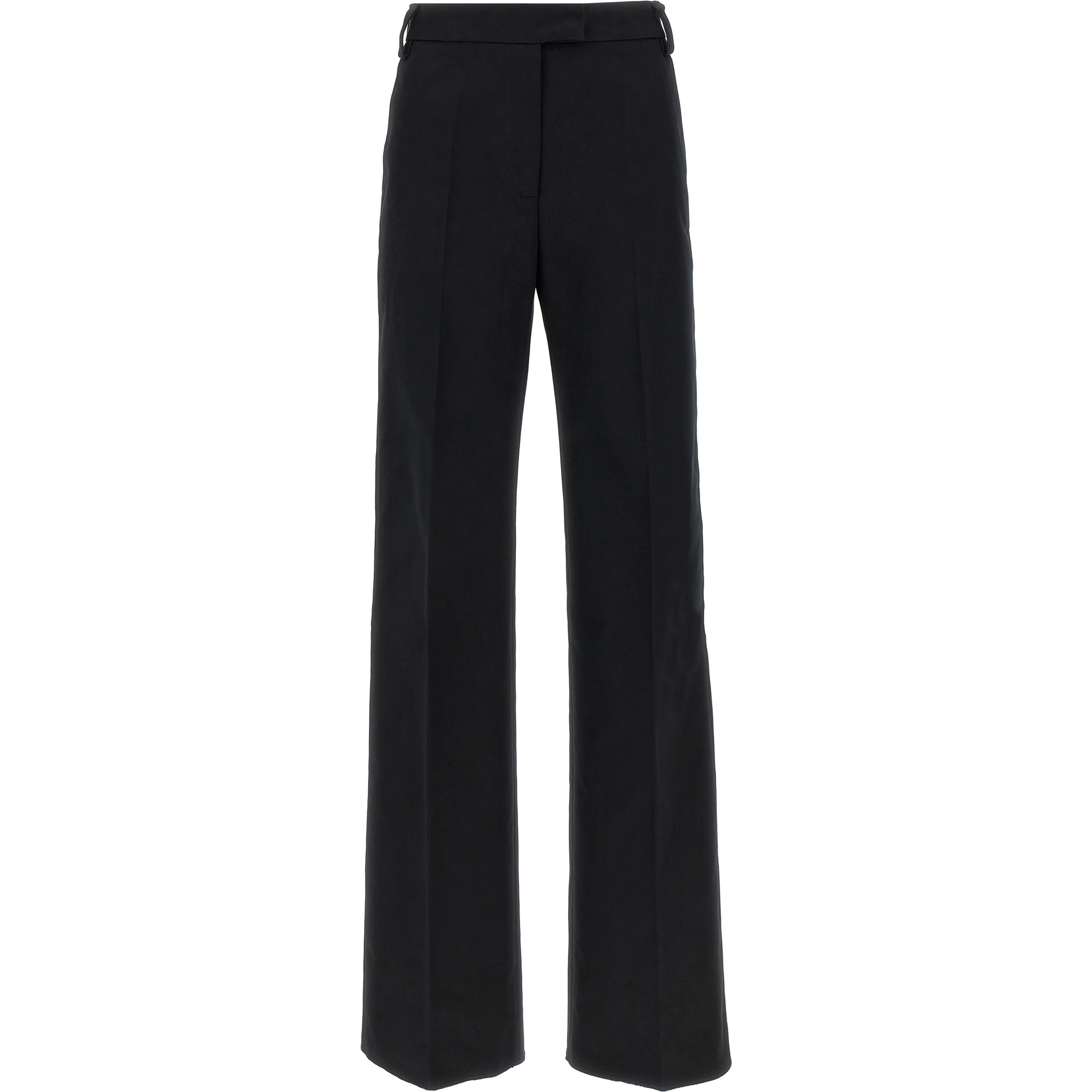 Black Cotton Casual Pants