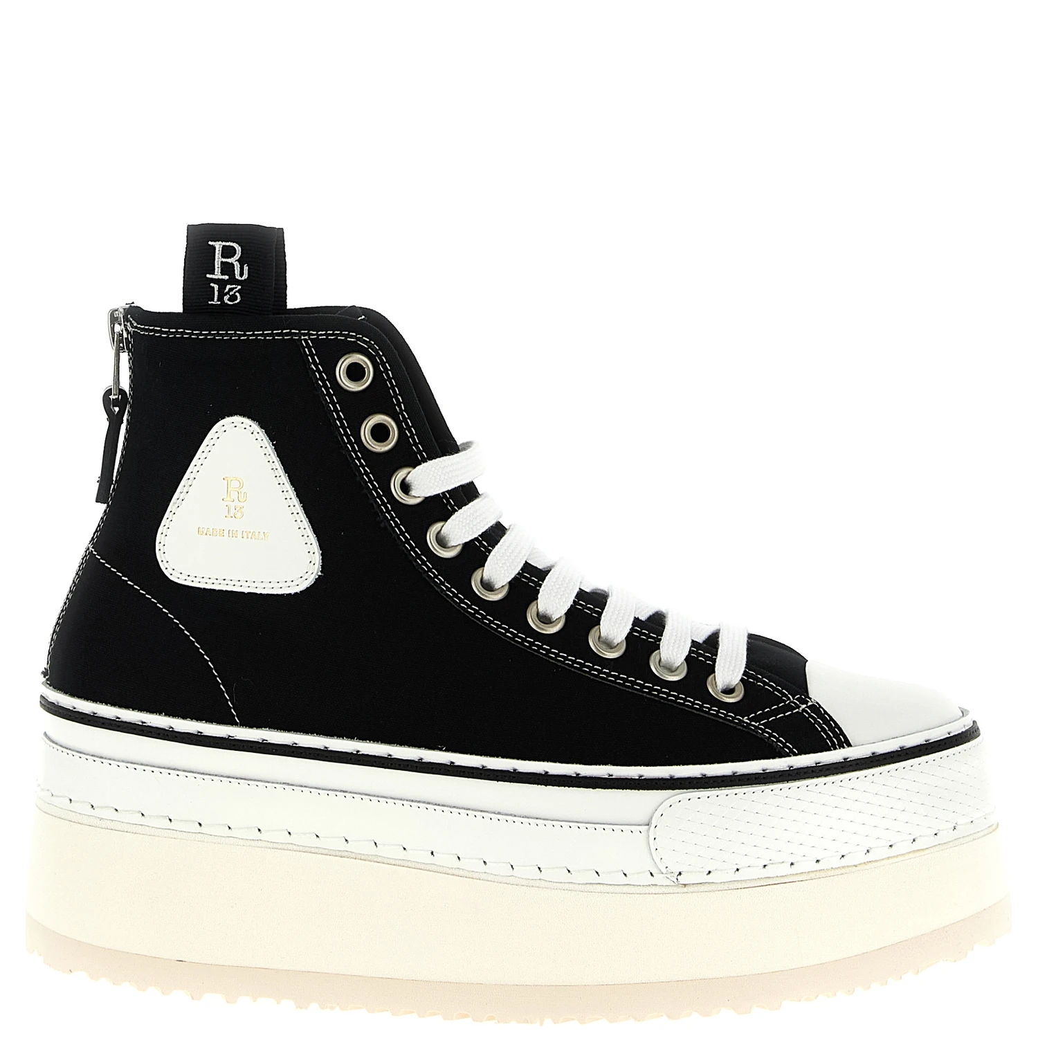 Bicolor Cotton Platform Sneakers