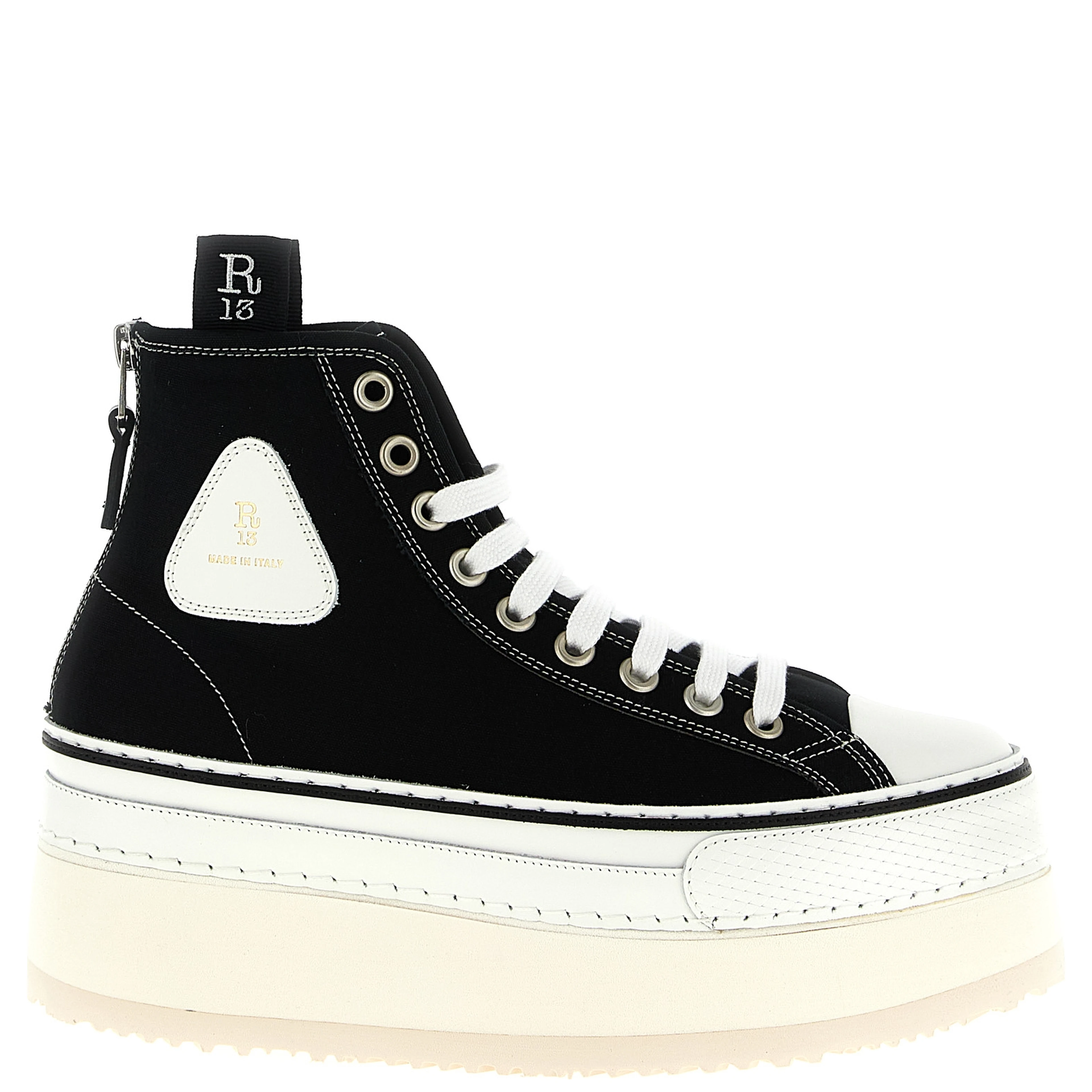 Bicolor Cotton Platform Sneakers