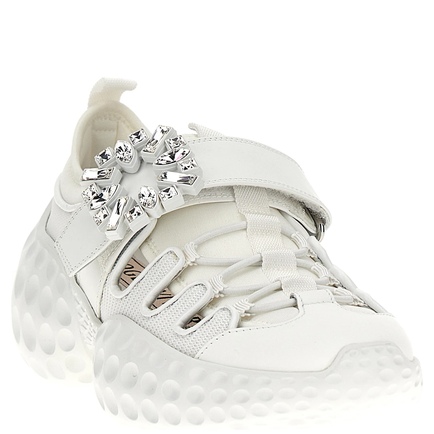 White Polyamide Athletic Sneakers