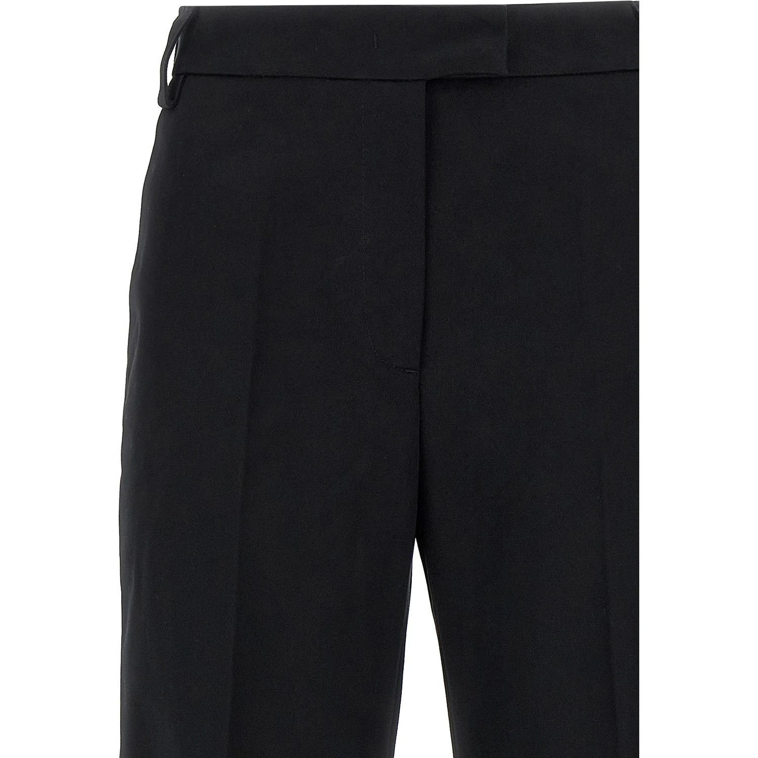 Black Cotton Casual Pants