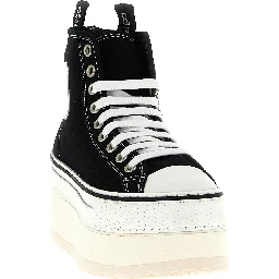 Bicolor Cotton Platform Sneakers
