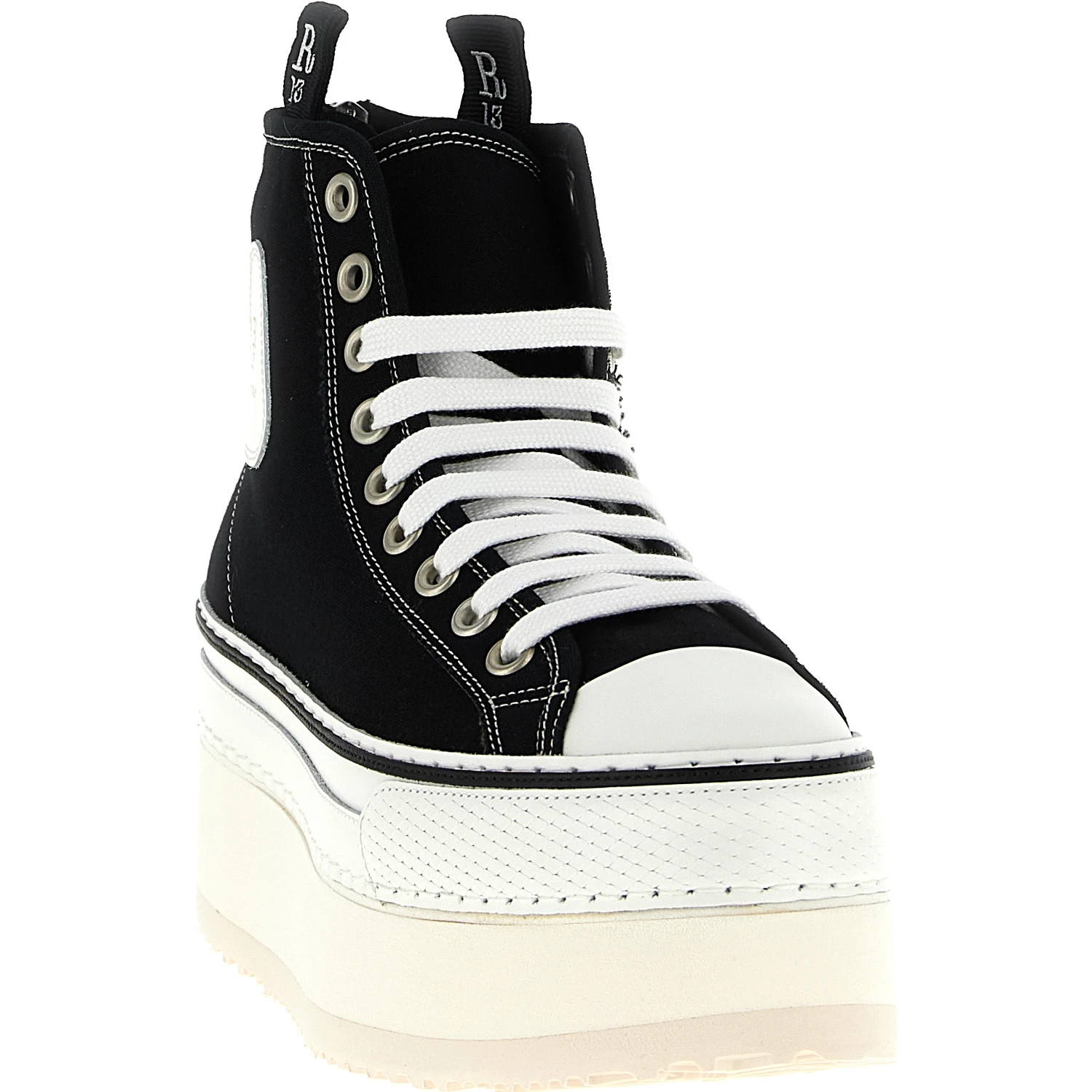 Bicolor Cotton Platform Sneakers