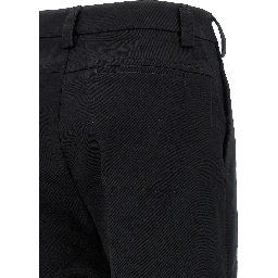 Black Cotton Casual Pants