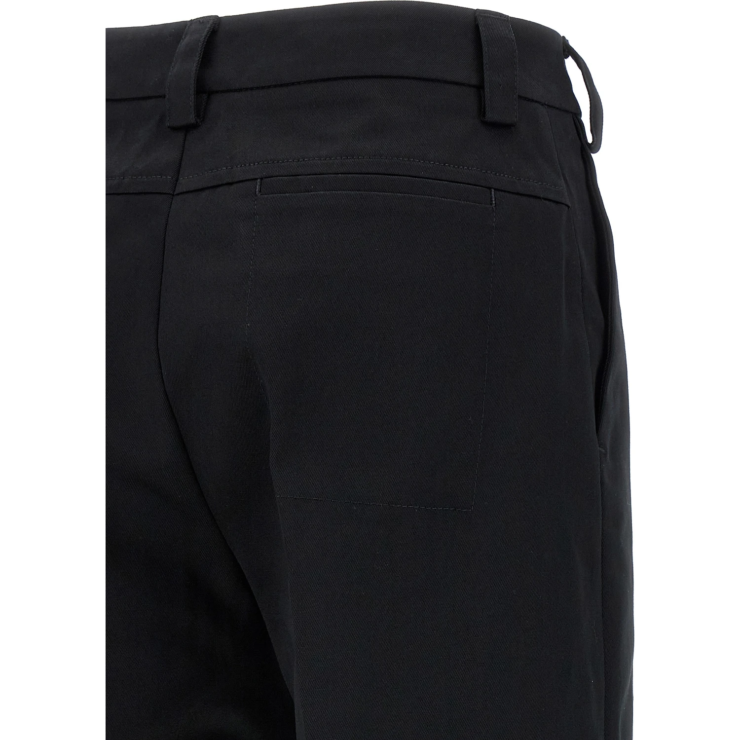 Black Cotton Casual Pants