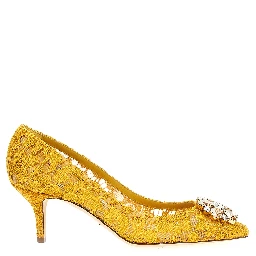 Bicolor Viscose Mid Heel Pumps
