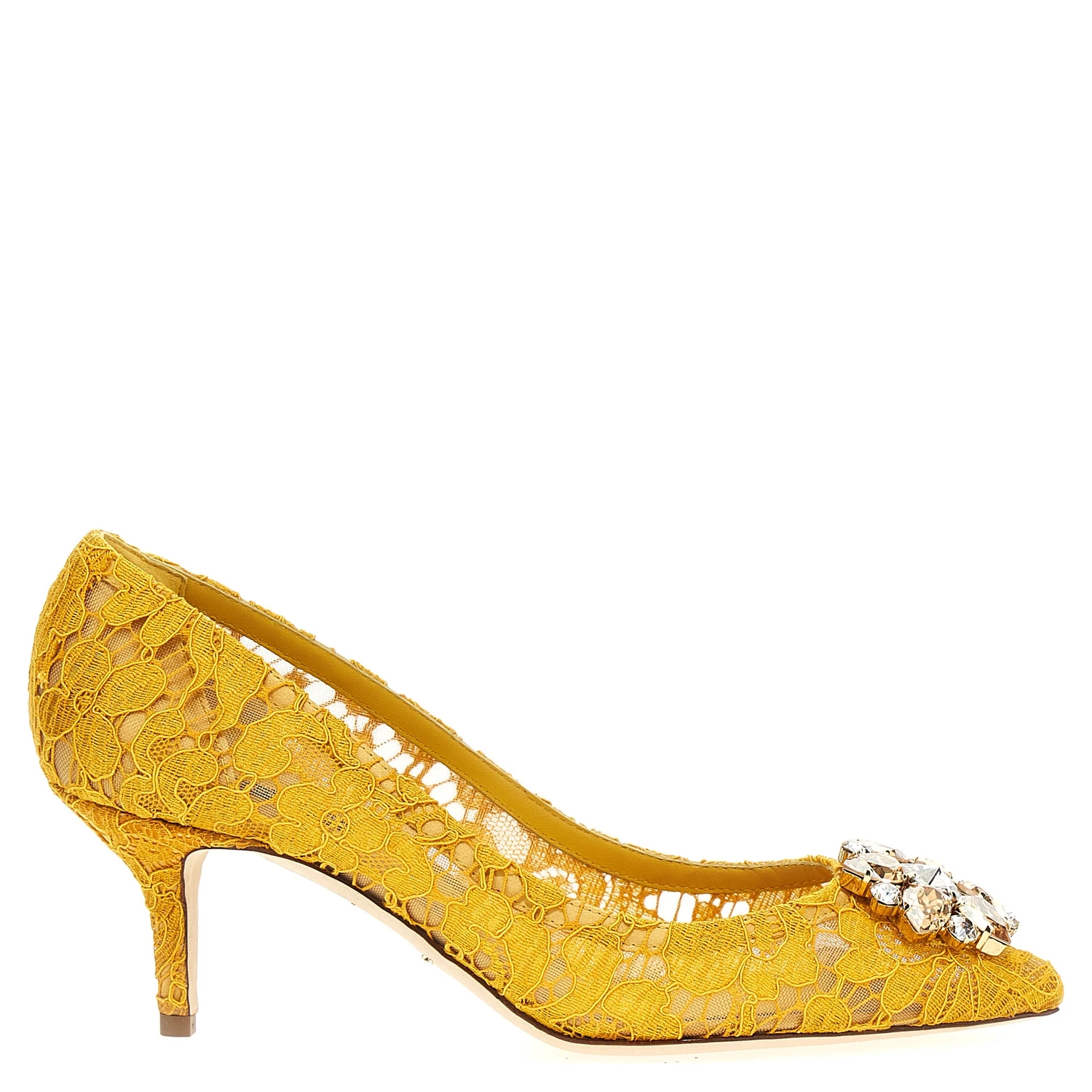 Bicolor Viscose Mid Heel Pumps