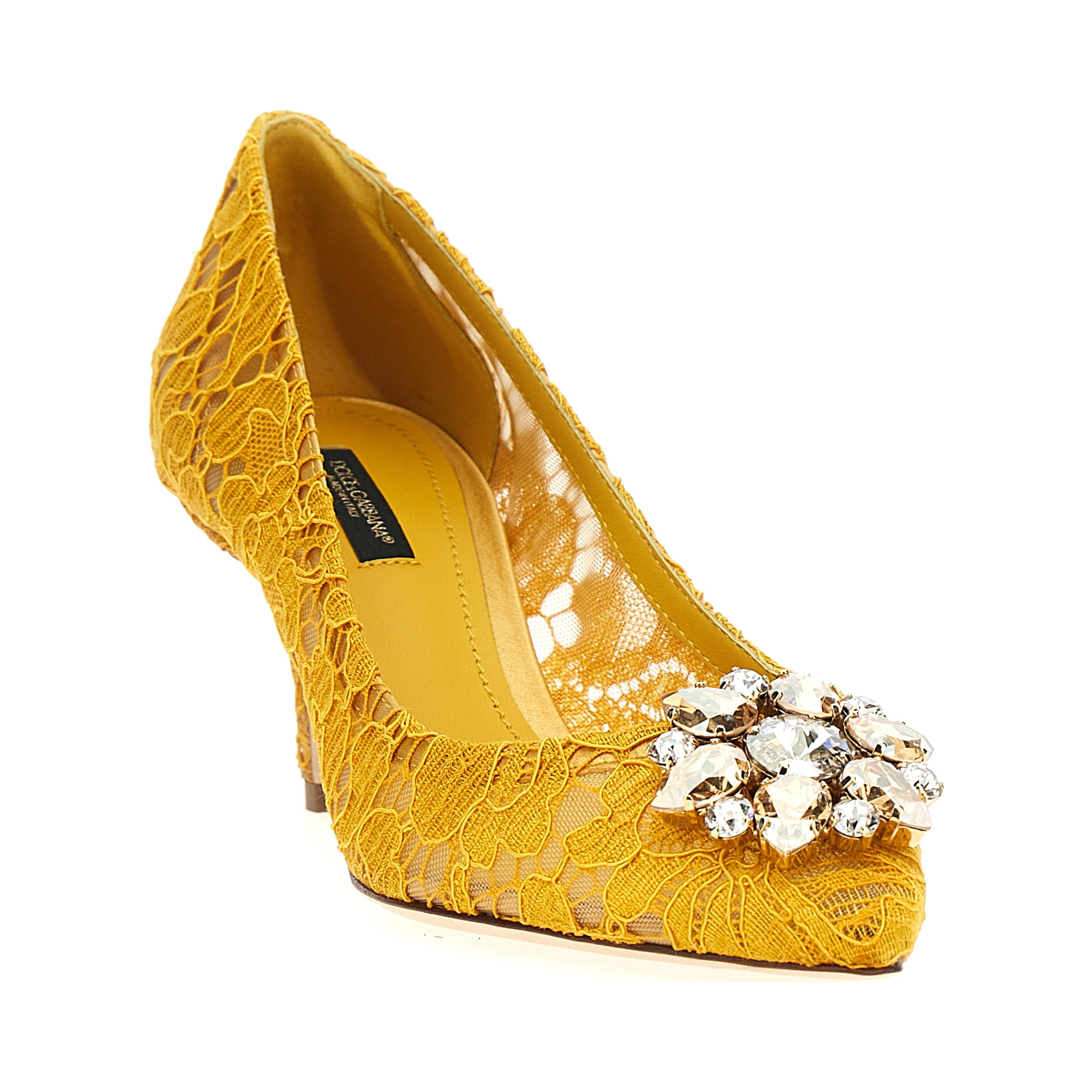 Bicolor Viscose Mid Heel Pumps