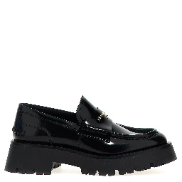 Black Cowhide Slip-On Loafers
