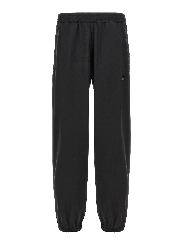 Black Virgin Wool Casual Pants
