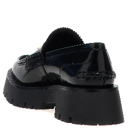 Black Cowhide Slip-On Loafers