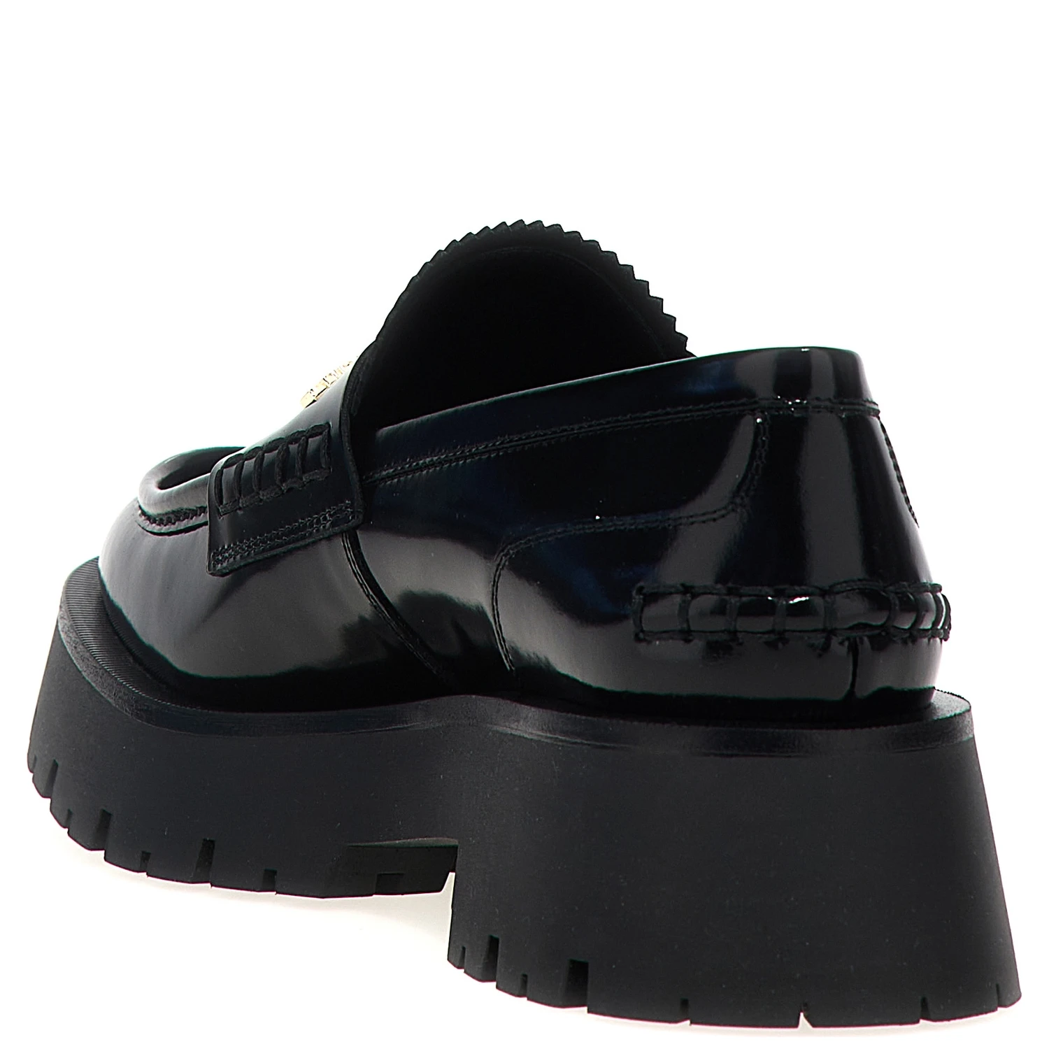 Black Cowhide Slip-On Loafers
