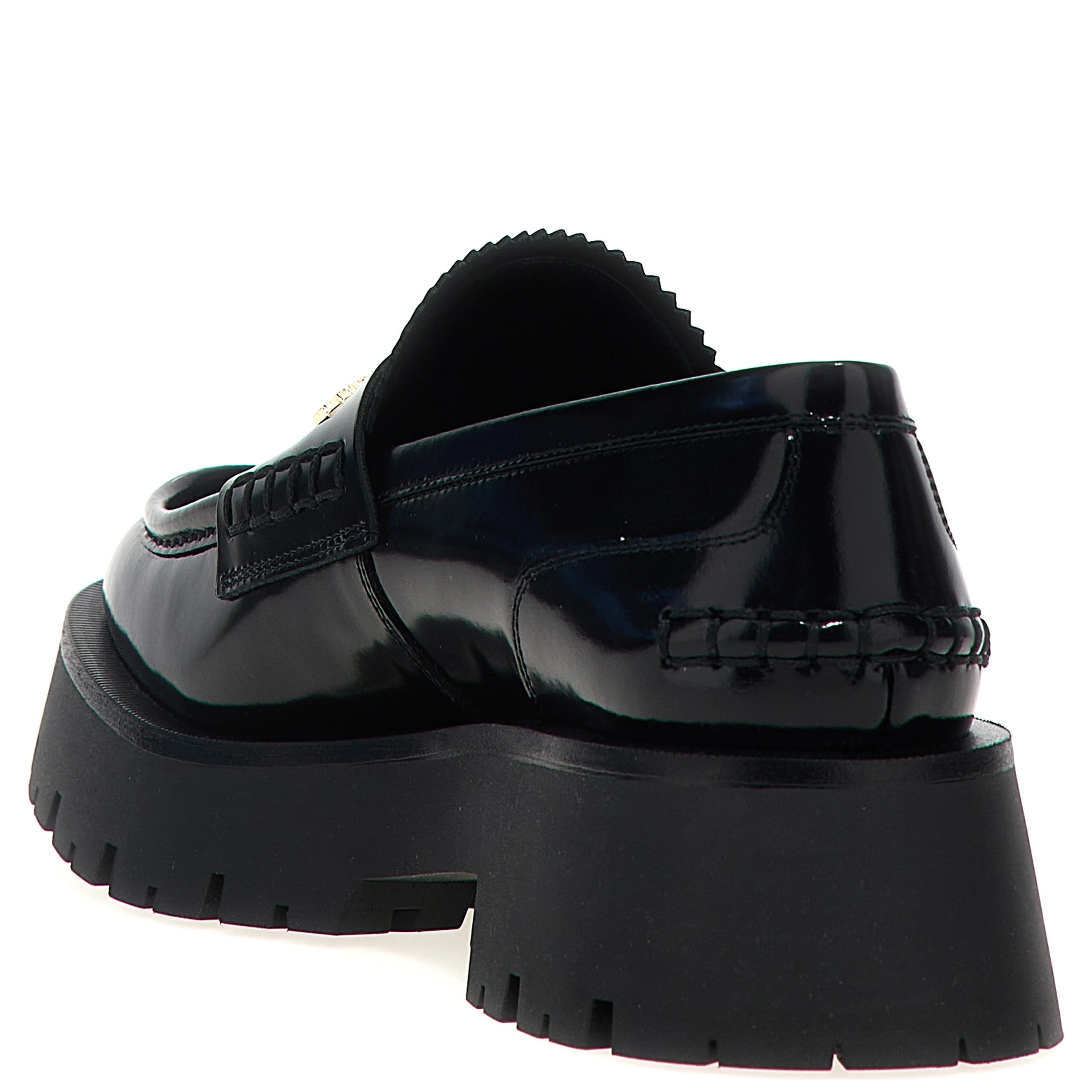 Black Cowhide Slip-On Loafers