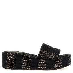 Brown Cotton Slides