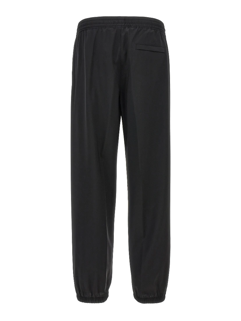 Black Virgin Wool Casual Pants