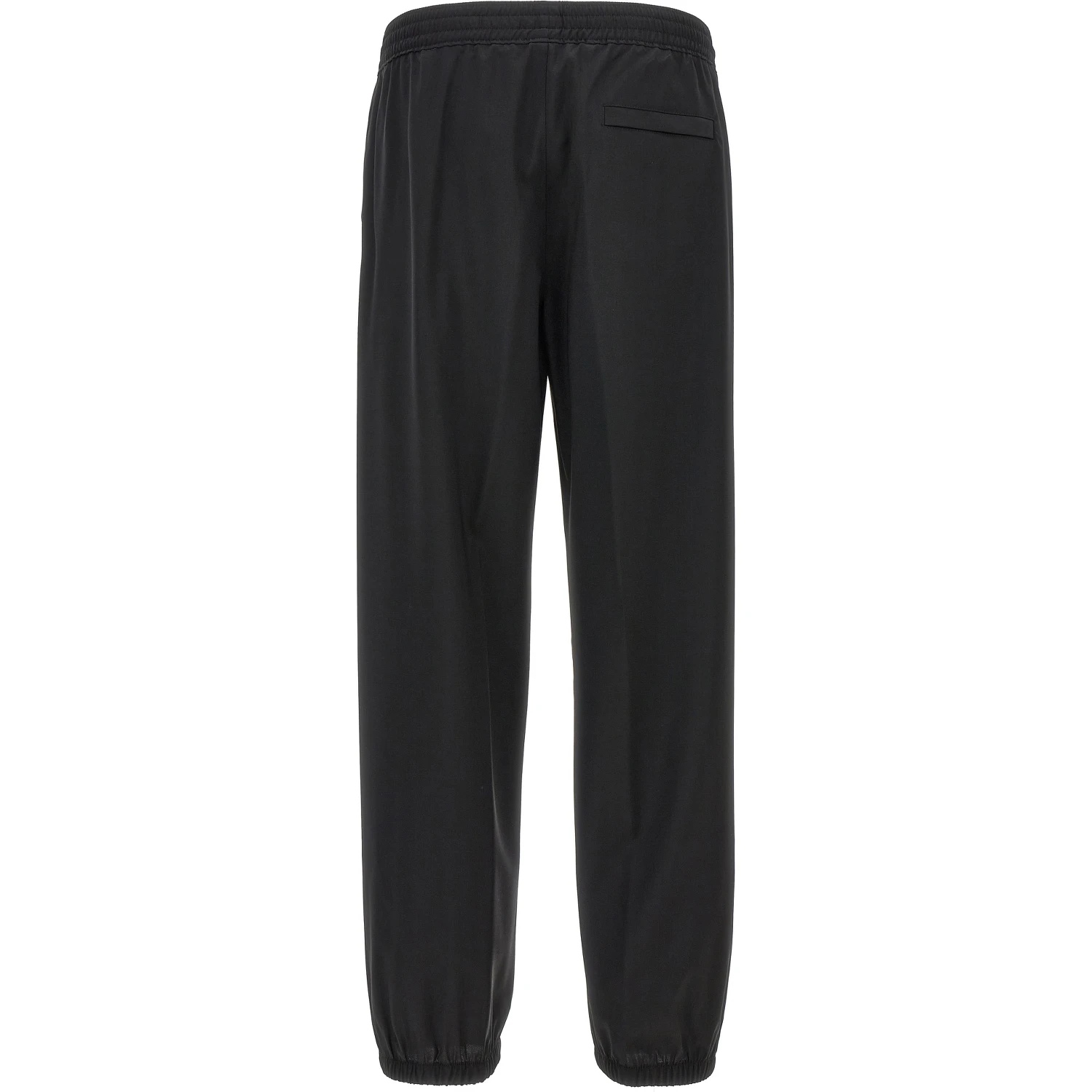 Black Virgin Wool Casual Pants