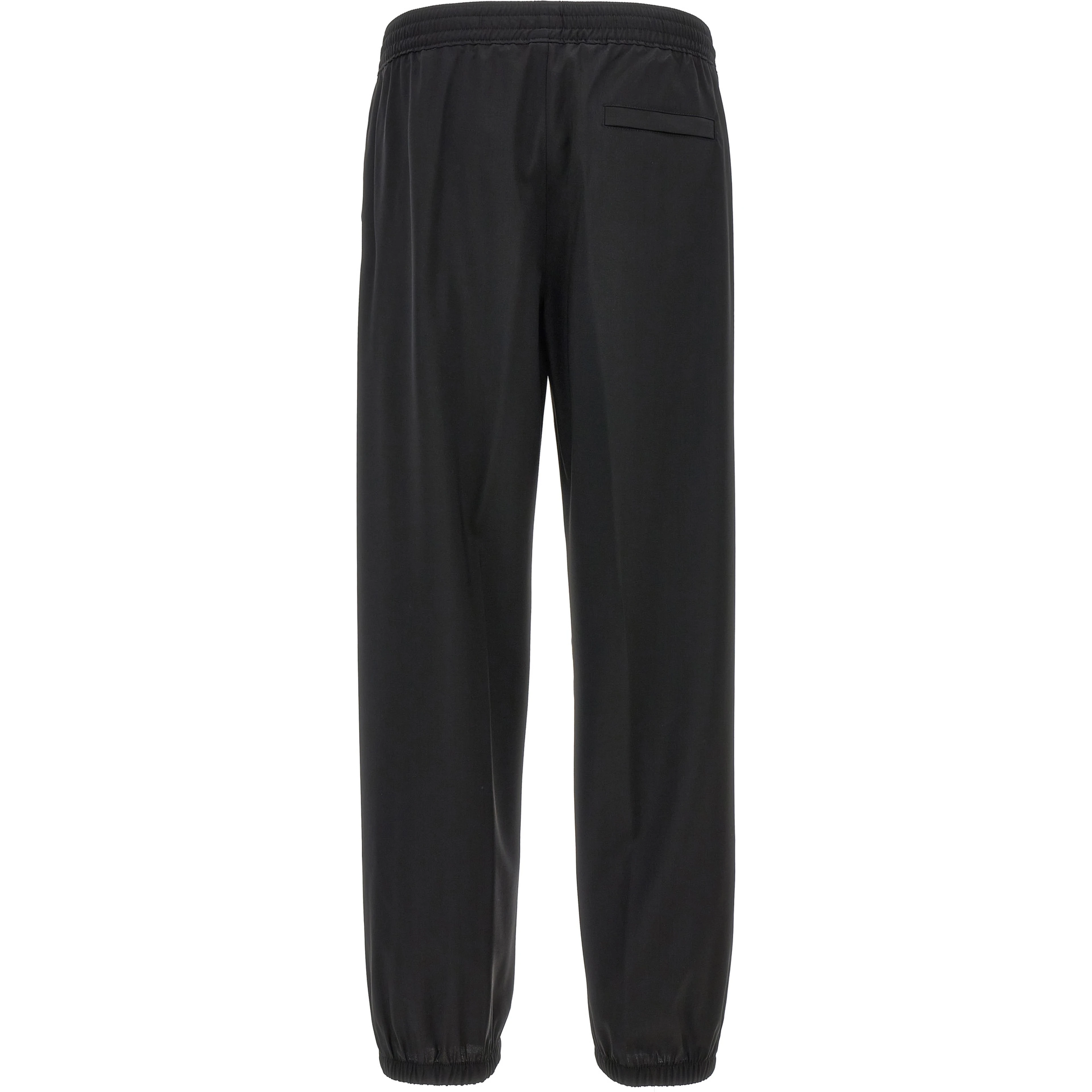 Black Virgin Wool Casual Pants