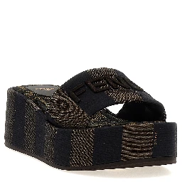 Brown Cotton Slides
