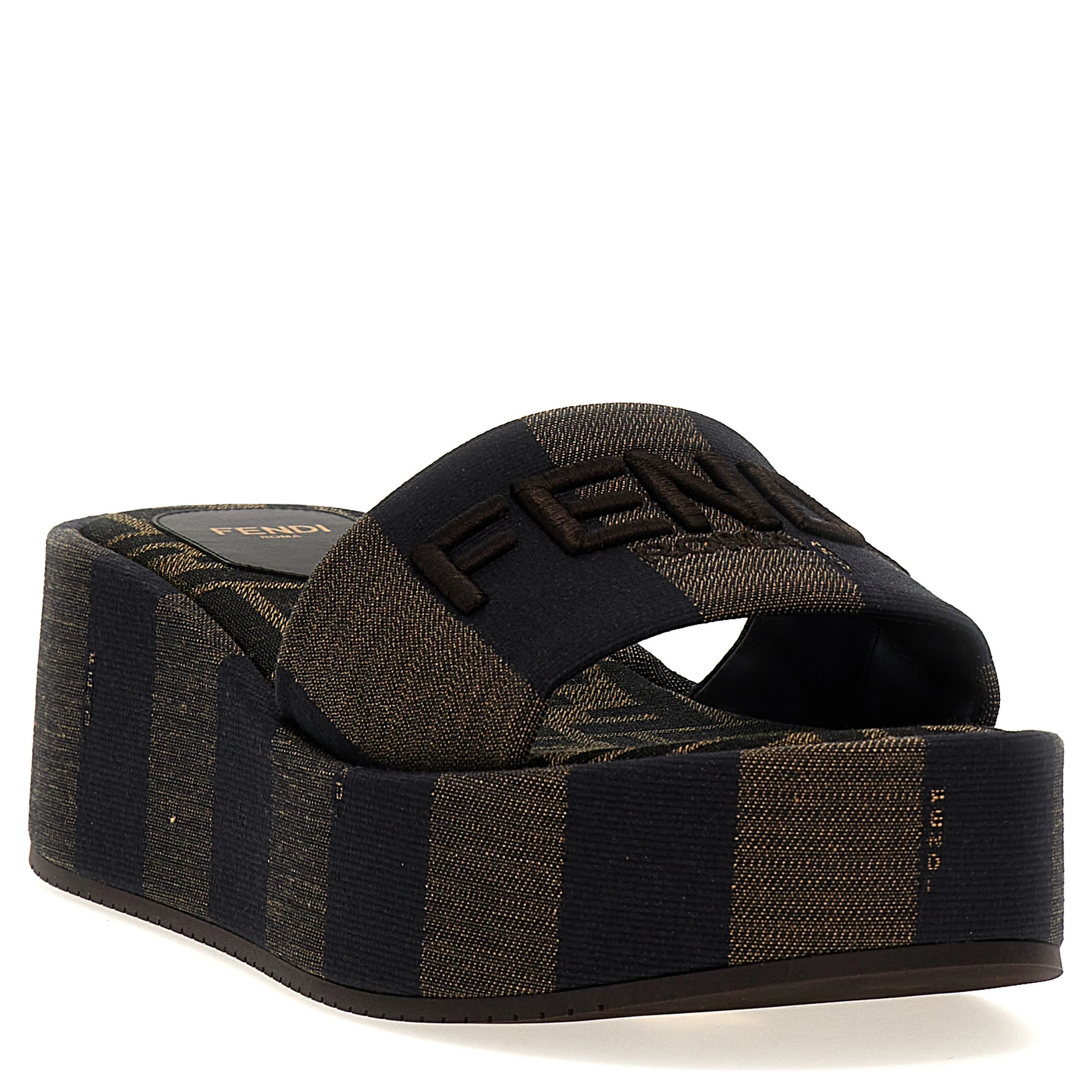 Brown Cotton Slides