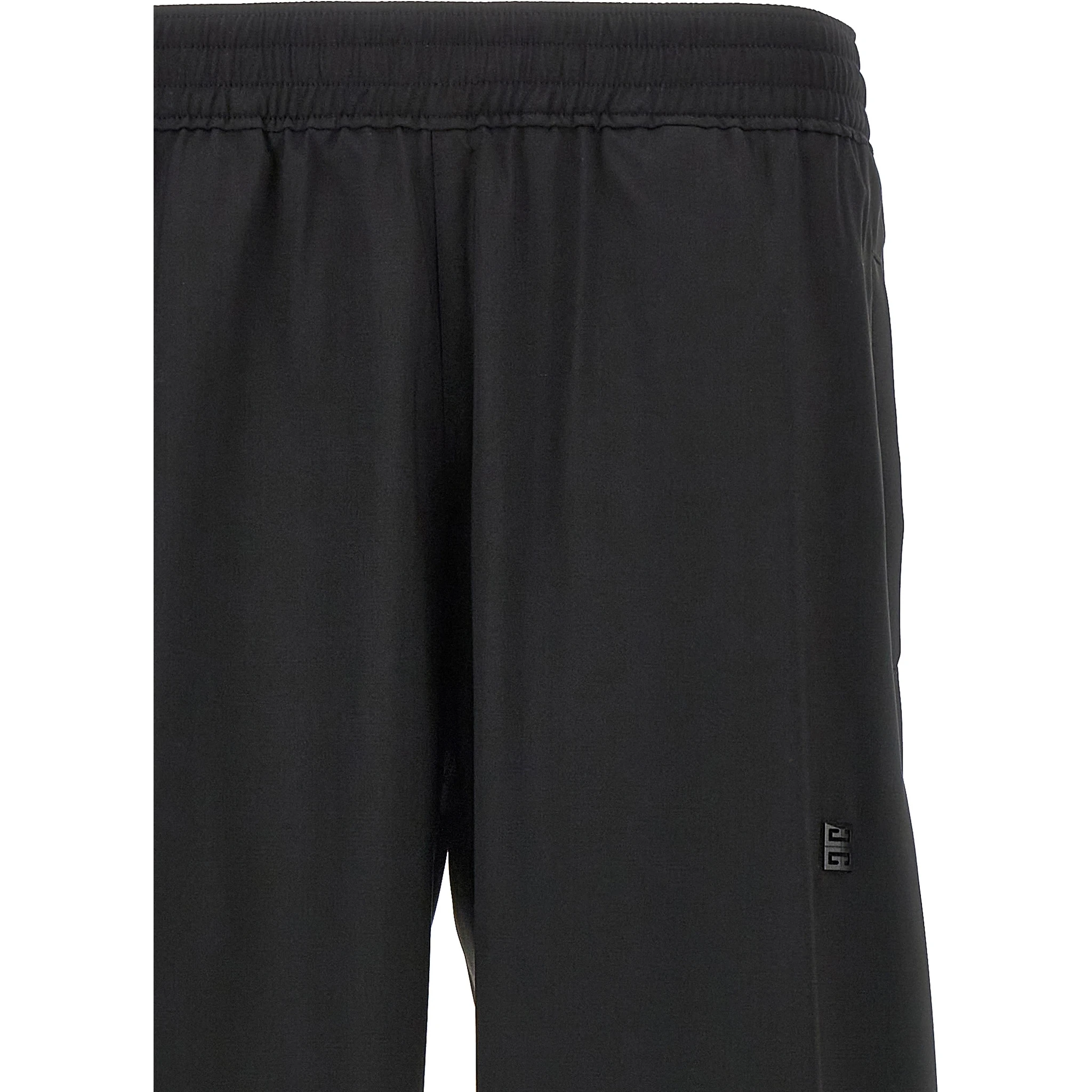 Black Virgin Wool Casual Pants