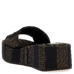 Brown Cotton Slides