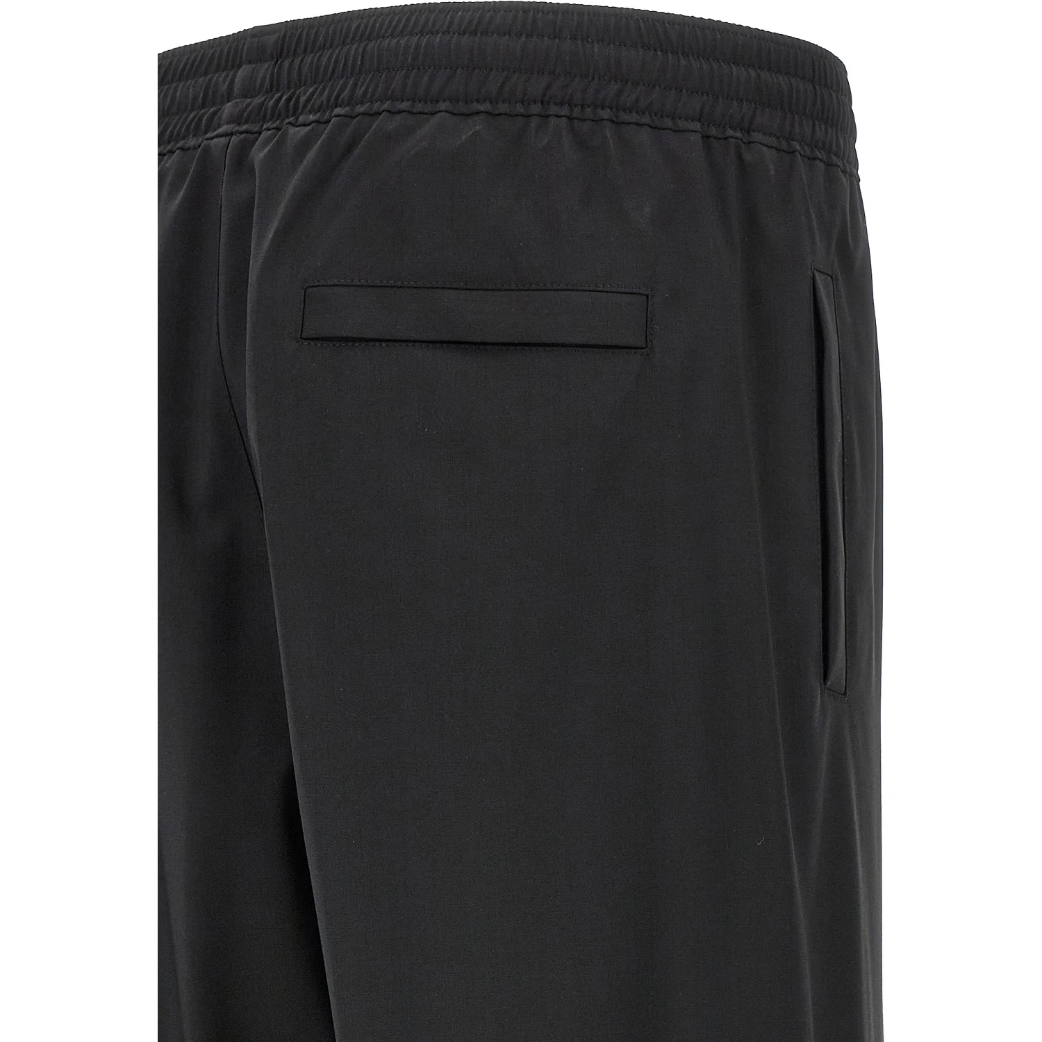 Black Virgin Wool Casual Pants