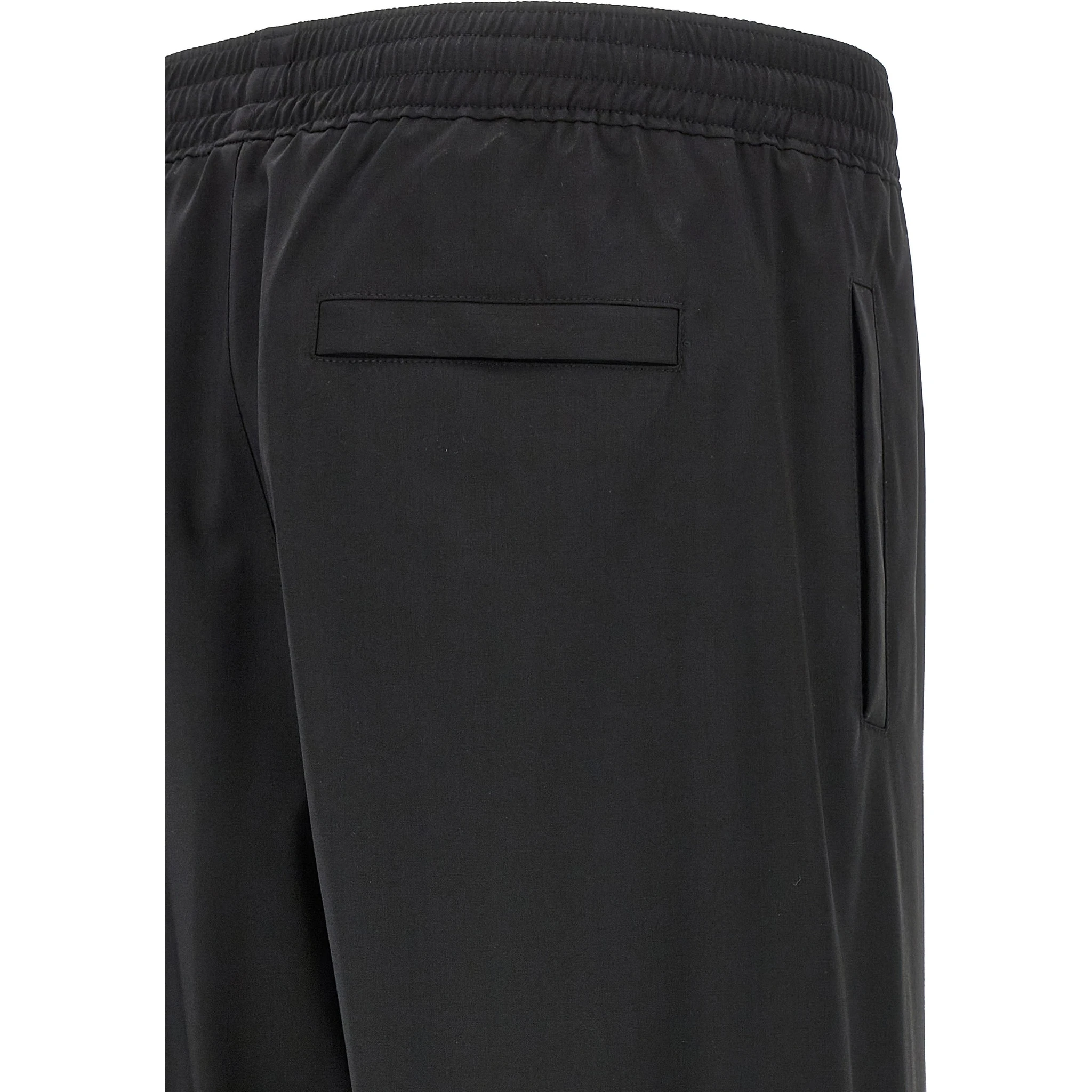 Black Virgin Wool Casual Pants