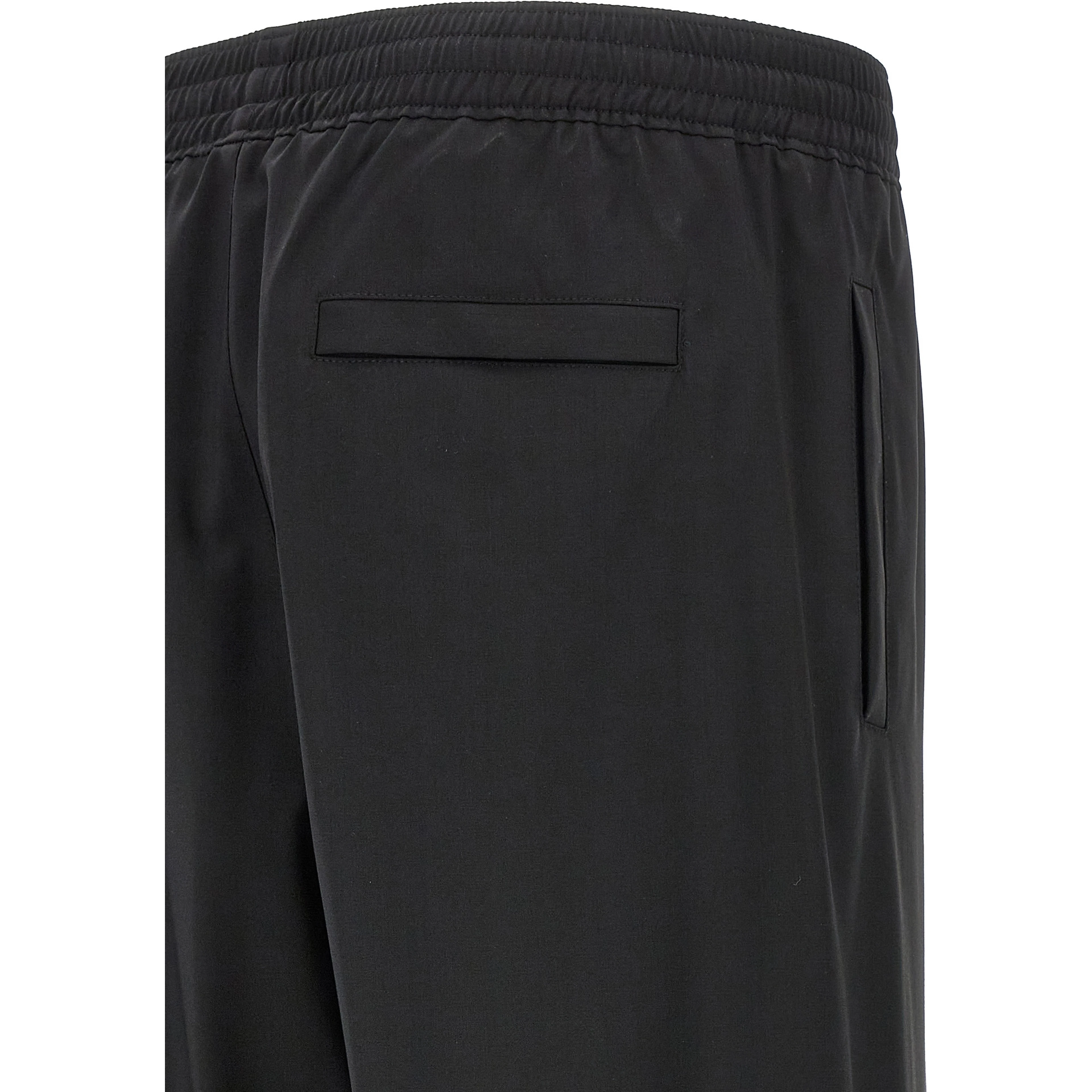Black Virgin Wool Casual Pants