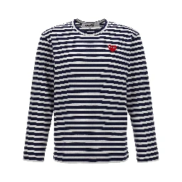 Blue Cotton Long Sleeve T-Shirt