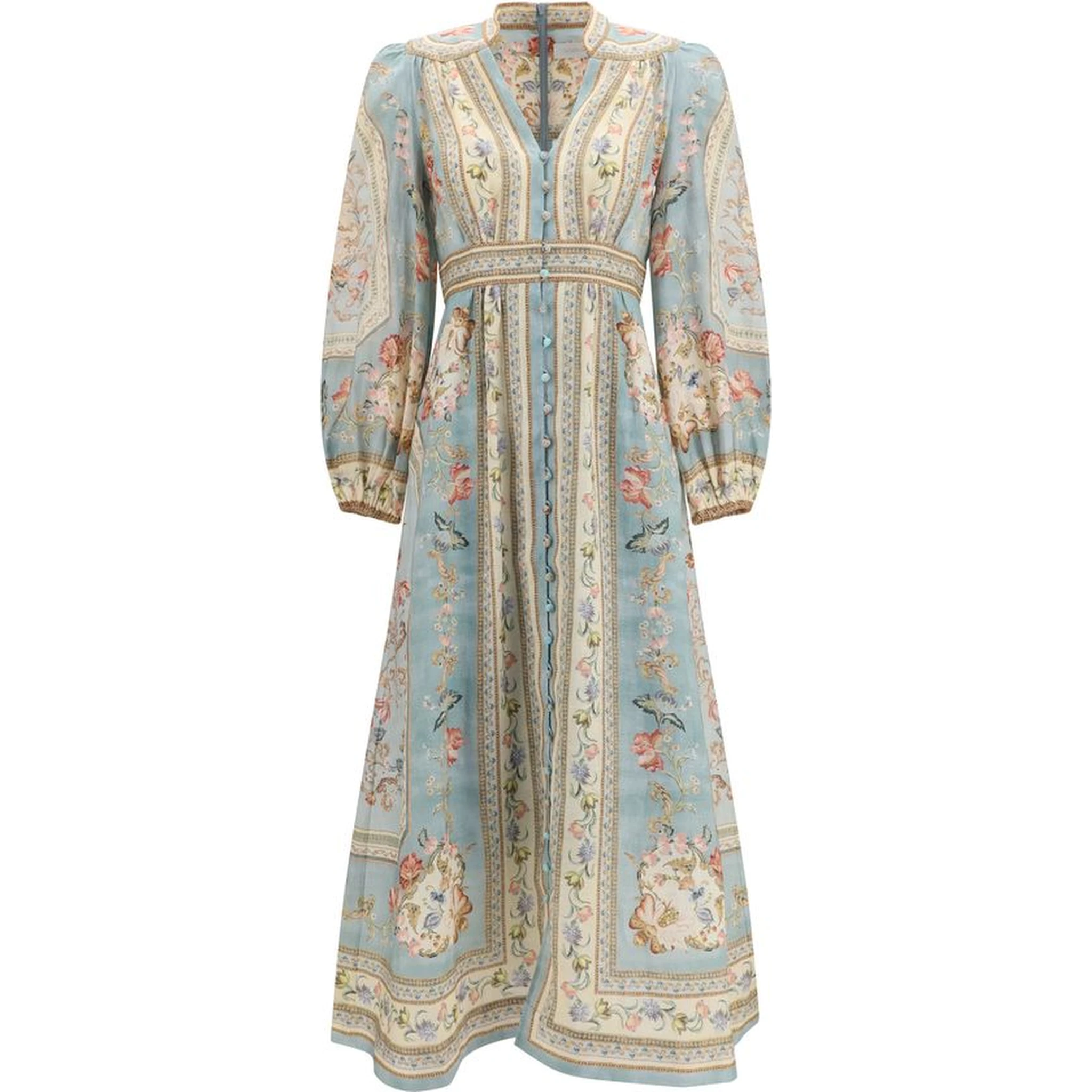 Multicolor Linen Casual Dress