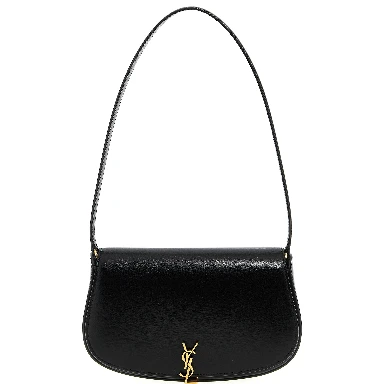 Black Calfskin Shoulder Bag