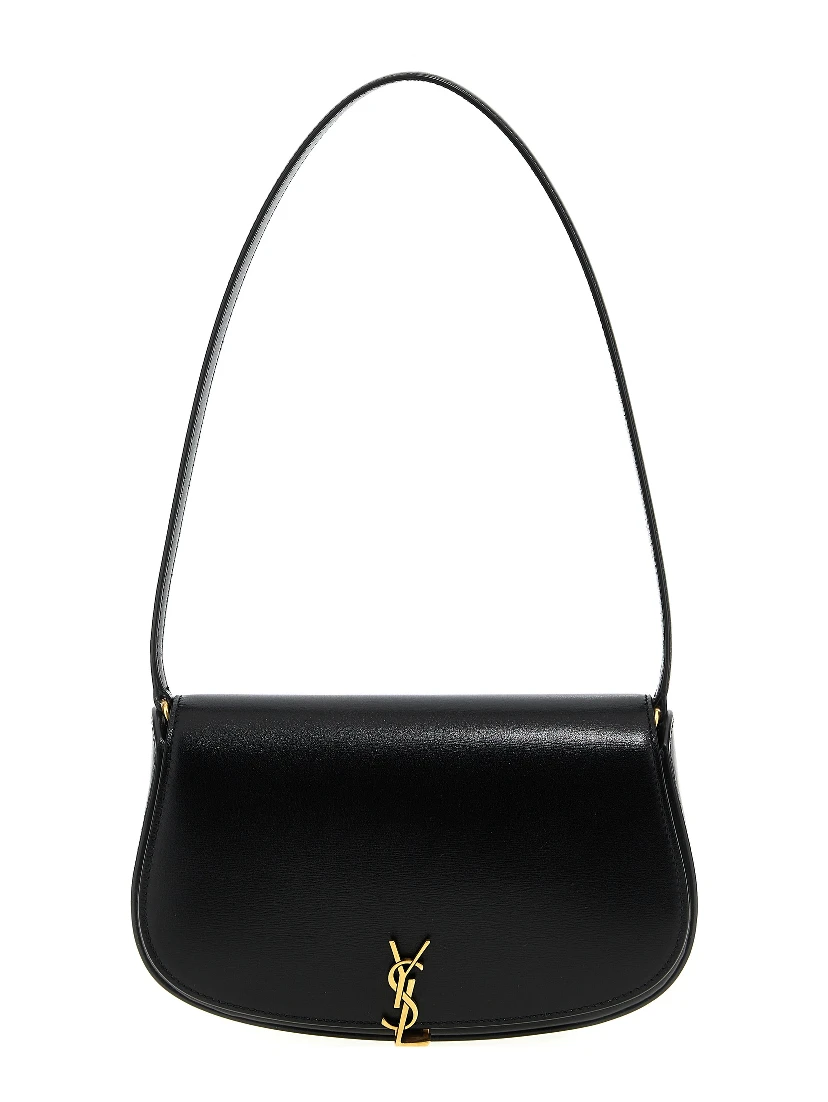 Black Calfskin Shoulder Bag