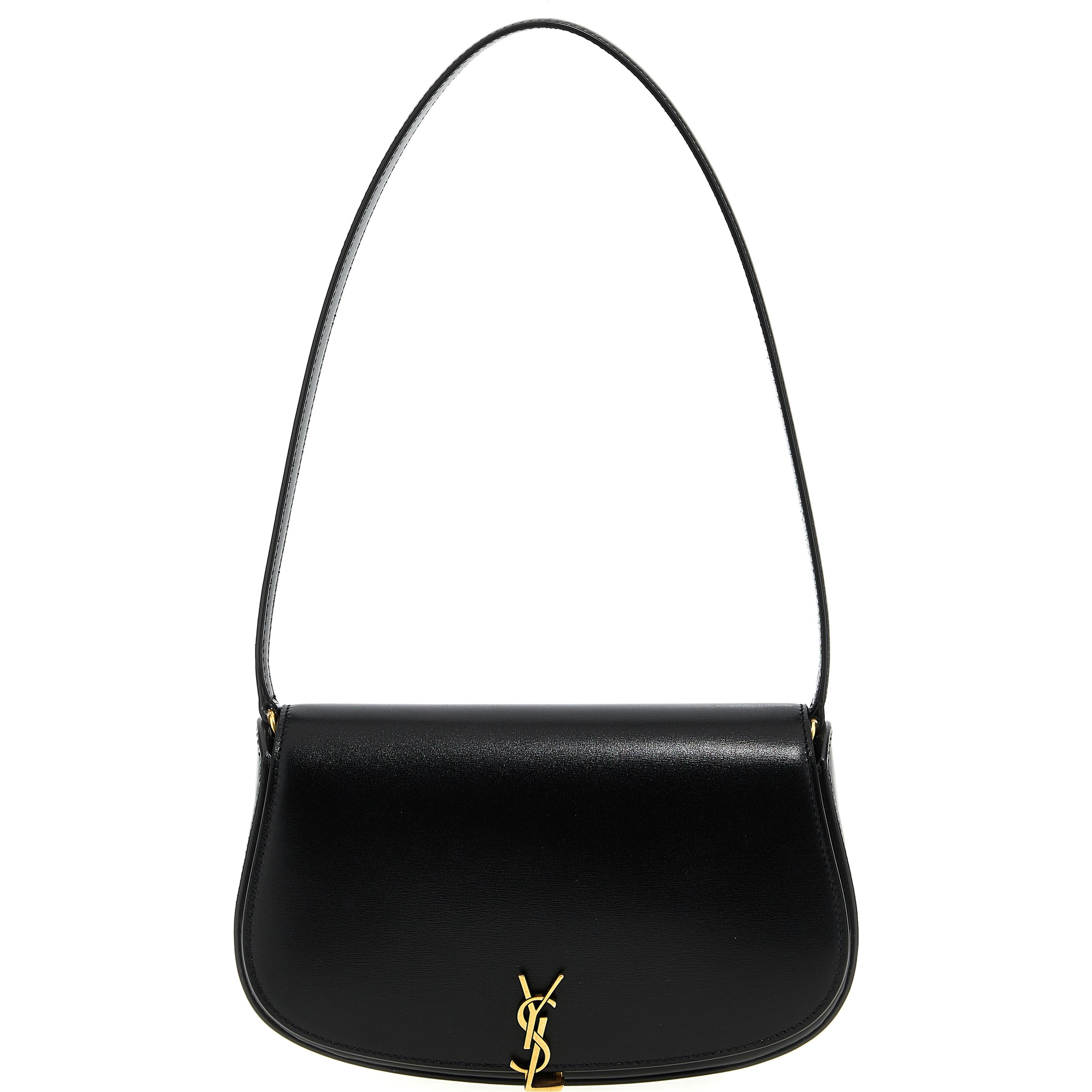 Black Calfskin Shoulder Bag