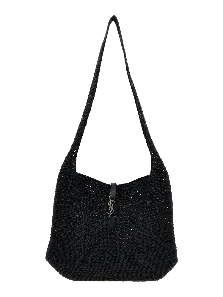 Black Raffia Tote Bag