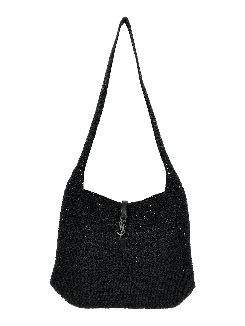 Black Raffia Tote Bag