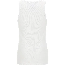 White Cotton Sleeveles T-Shirt