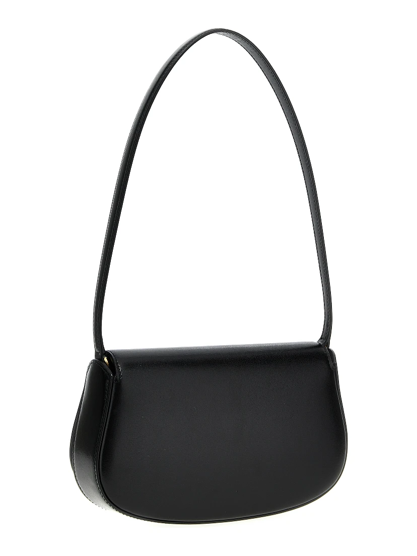Black Calfskin Shoulder Bag
