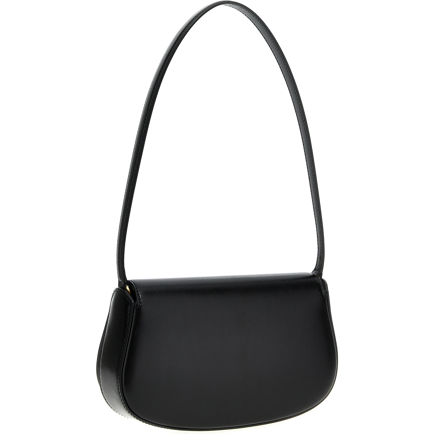 Black Calfskin Shoulder Bag