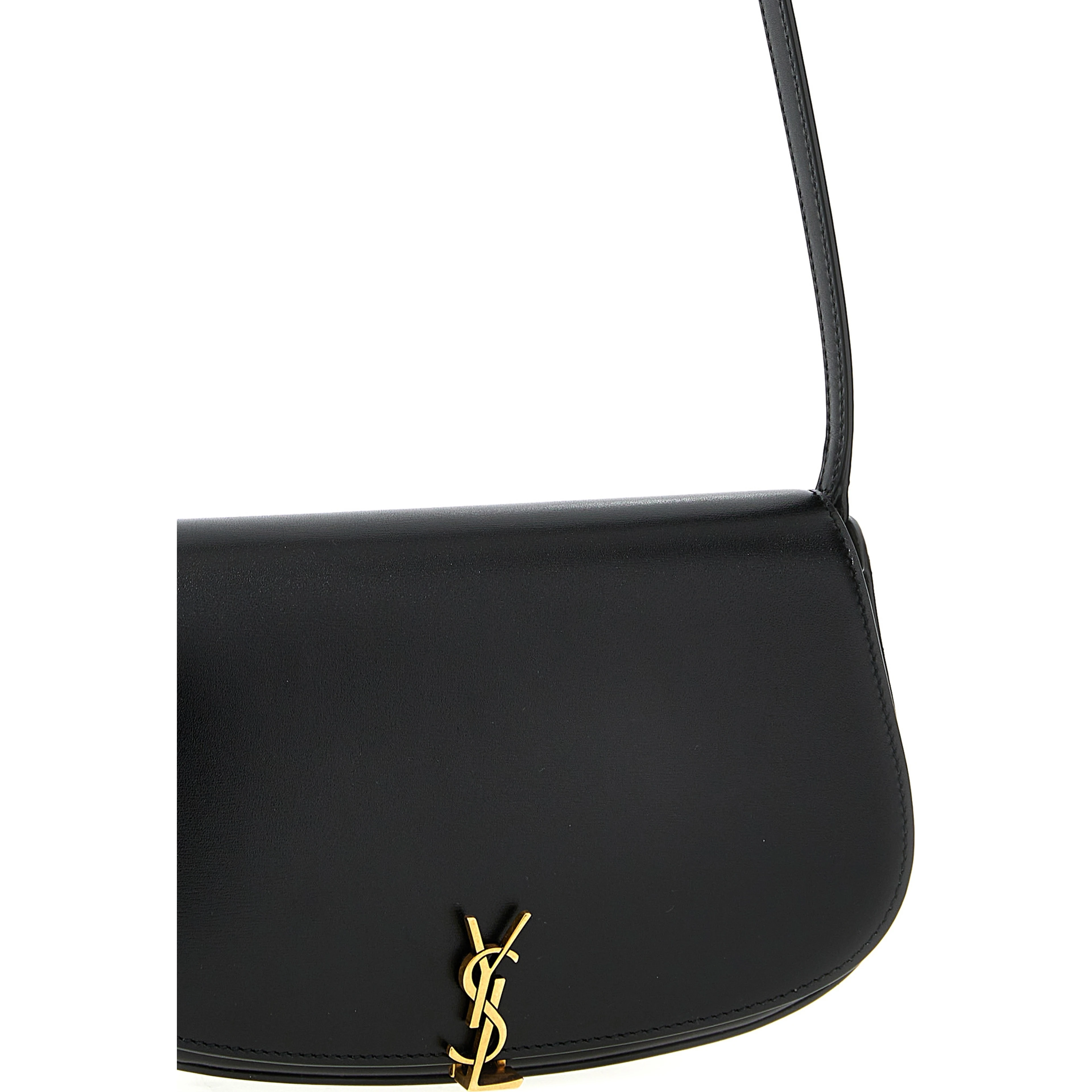 Black Calfskin Shoulder Bag