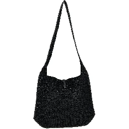 Black Raffia Tote Bag