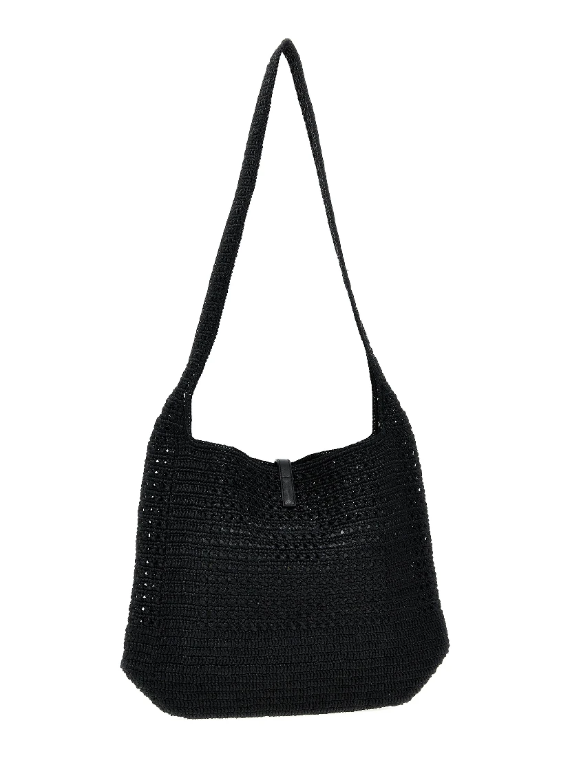 Black Raffia Tote Bag