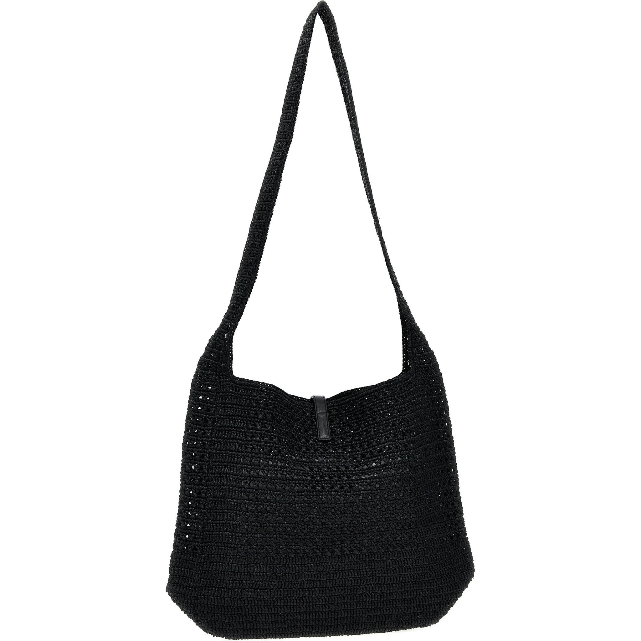 Black Raffia Tote Bag