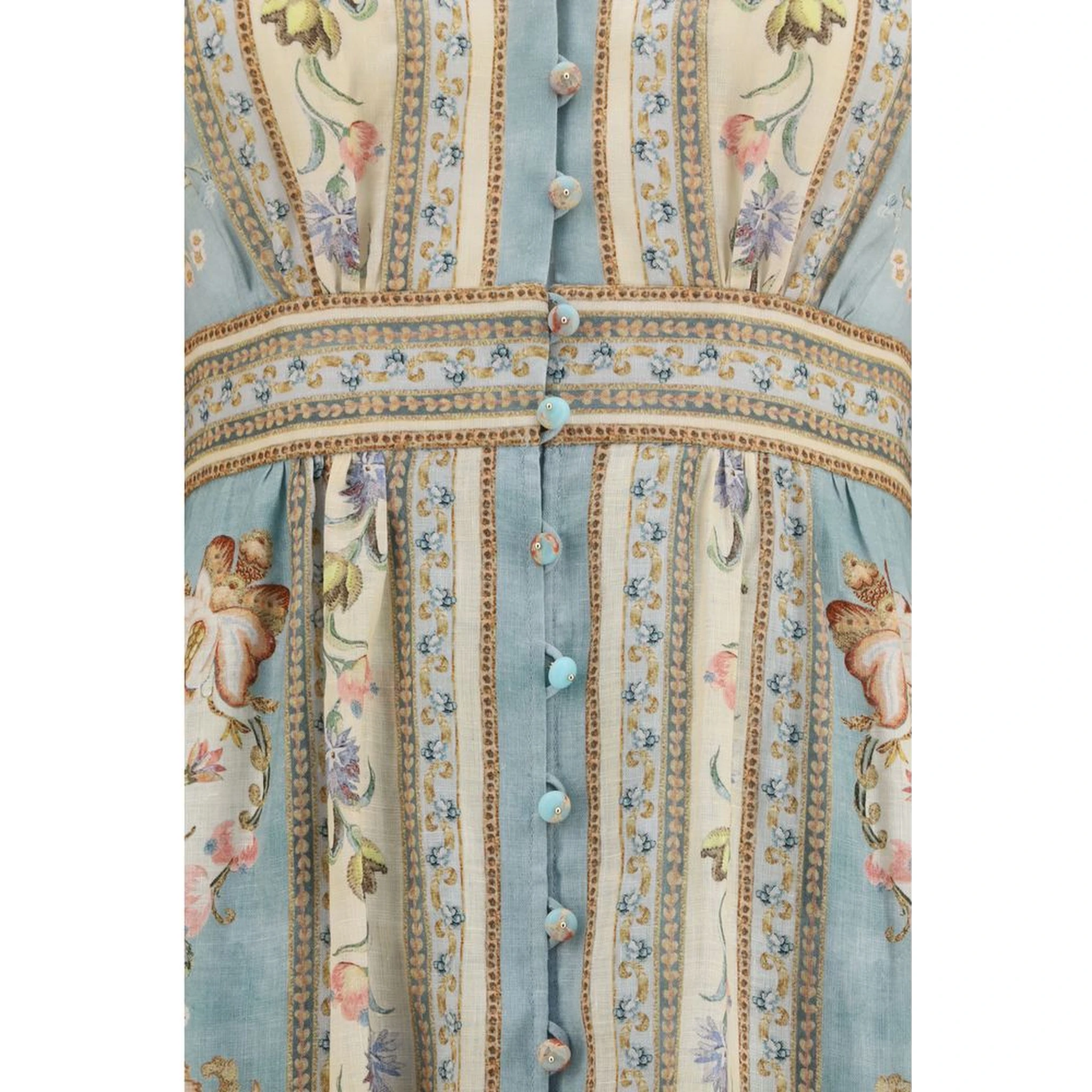 Multicolor Linen Casual Dress