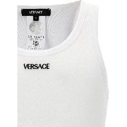 White Cotton Sleeveles T-Shirt